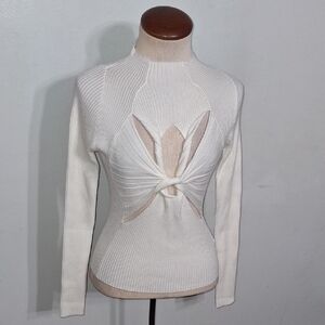 SHEIN / Ivory White Ribbed Knit Top- W Sz 4